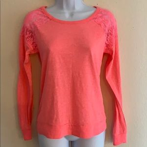 EUC PINK VS lace long sleeve
